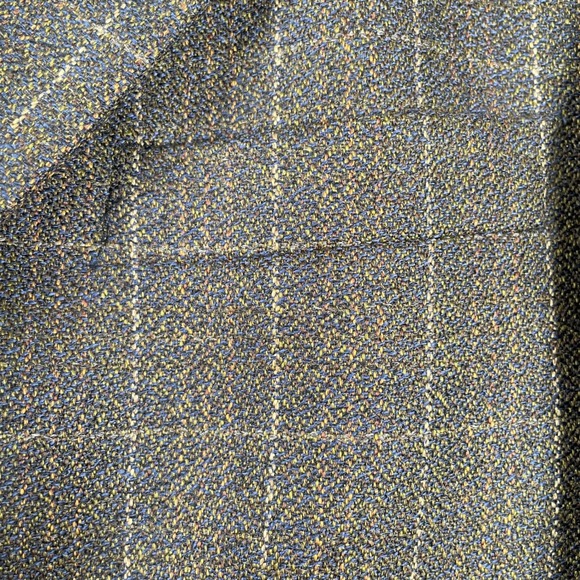 Vinceli Mens Lambswool Blazer Brown Blue Plaid Check Suit Jacket Size L 42 Italy - Picture 10 of 11